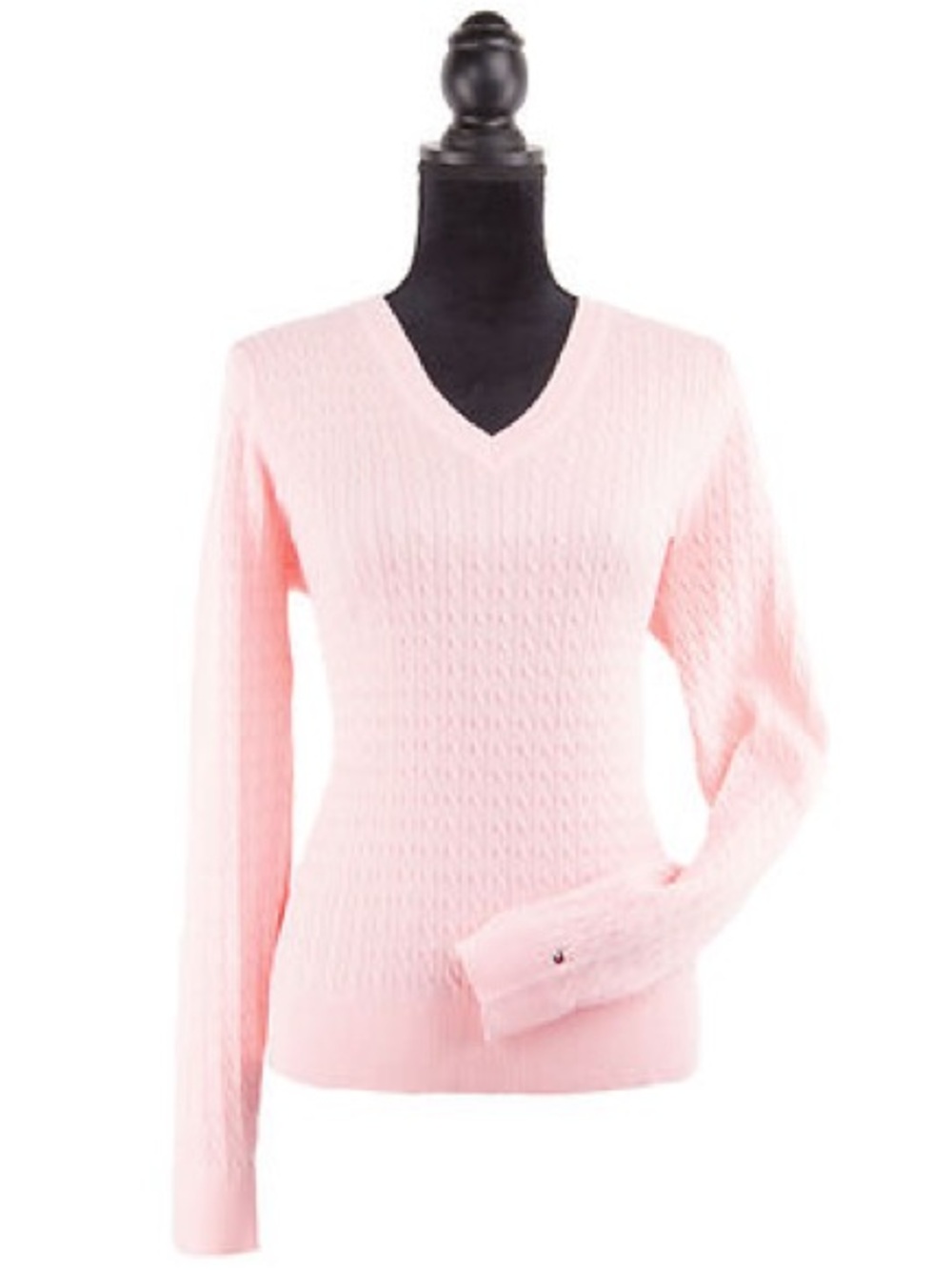 Y2K Tommy Hilfiger Pink Cable Knit Sweater